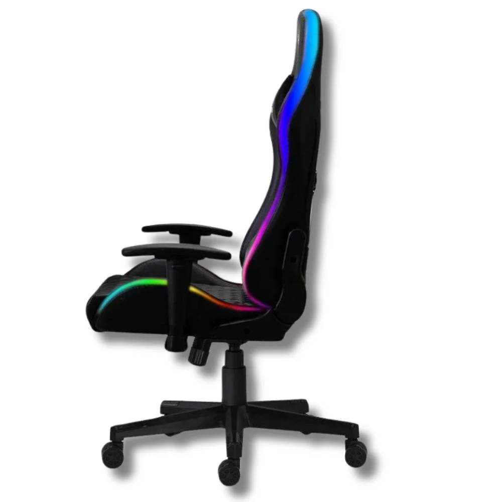 Imagem 2 de 3 do produto Cadeira Gamer Diamond, Até 120Kg, Reclinável, com almofadas, Braço Ajustável Premium, Preto/Branco