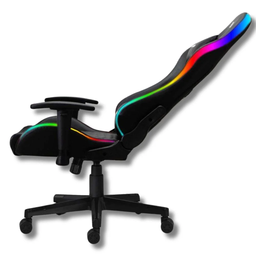 Imagem 3 de 3 do produto Cadeira Gamer Diamond, Até 120Kg, Reclinável, com almofadas, Braço Ajustável Premium, Preto/Branco