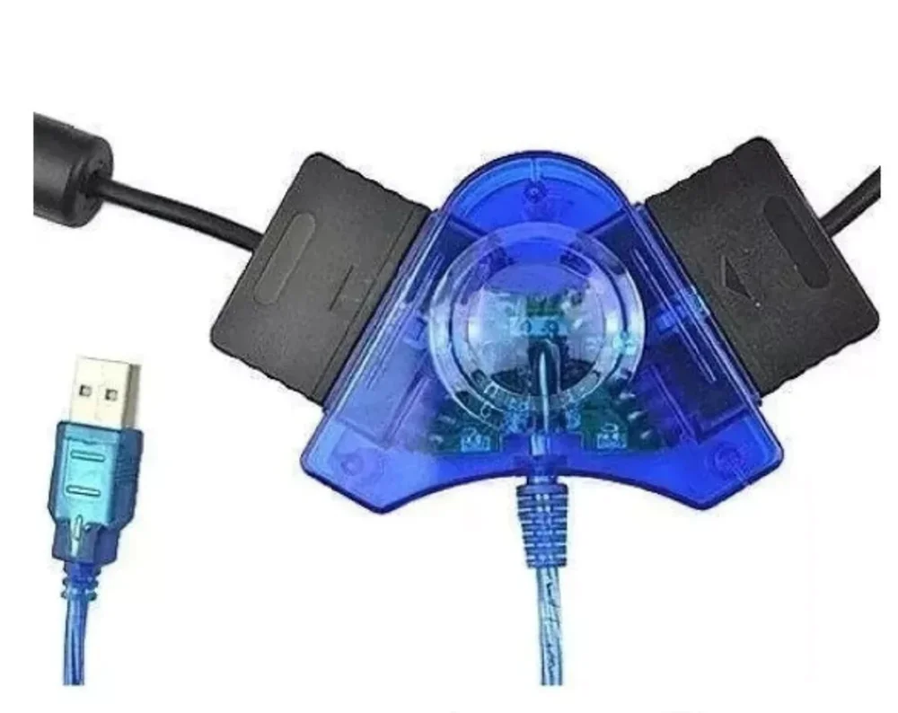 Imagem 3 de 4 do produto Adaptador Controle De Playstation 2 Computador E Notebook Com 2 Saídas Usb