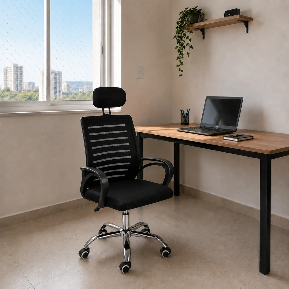 Cadeira De Escritório Oficial Webshop Roma, Até 120 Kg, Ergonômica, Com Apoio