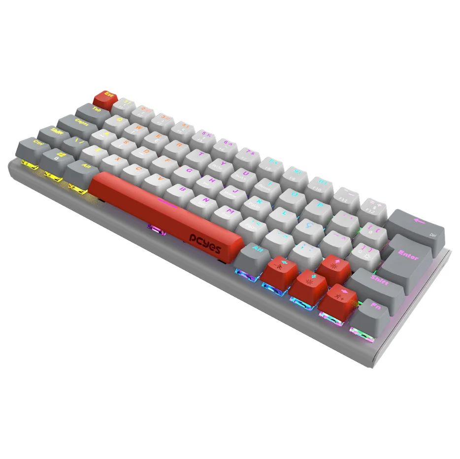 Imagem 5 de 5 do produto Teclado Gamer Mecanico 60% PCyes Kuromori White Ghost Switch Blue