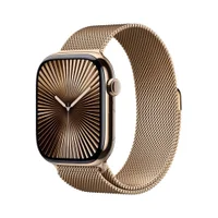 Apple Watch Series 10 Gps + Cellular • Caixa Dourada De Titânio – 46 Mm • Pulseira Dourada Estilo Milanês M/g