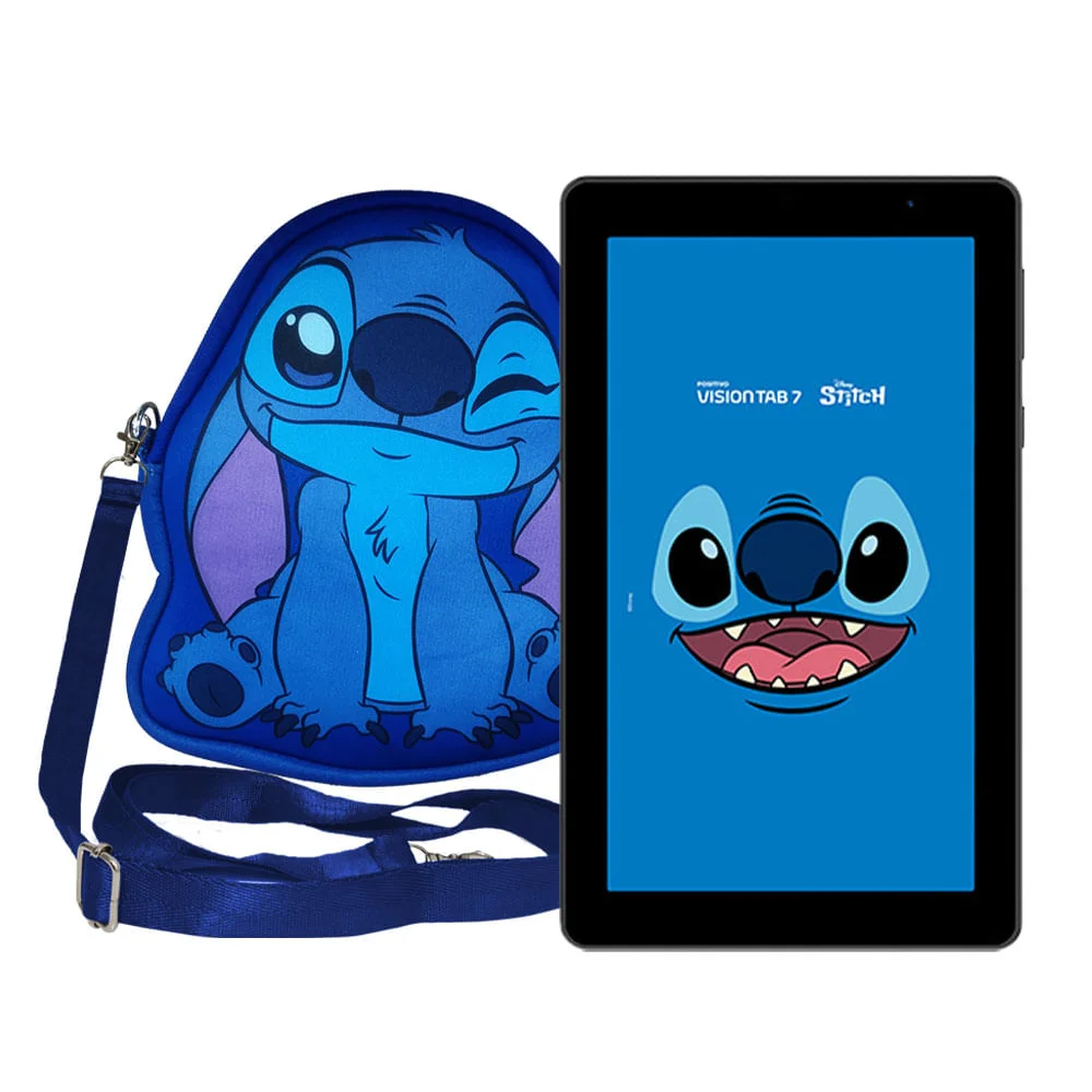 Imagem 1 de 5 do produto Tablet Positivo Vision Tab 7 Stitch + Capa E Bolsa - Octa-core 3gb Ram 64gb Android 14 Go Wi-fi Tela 7” Ips – Preto