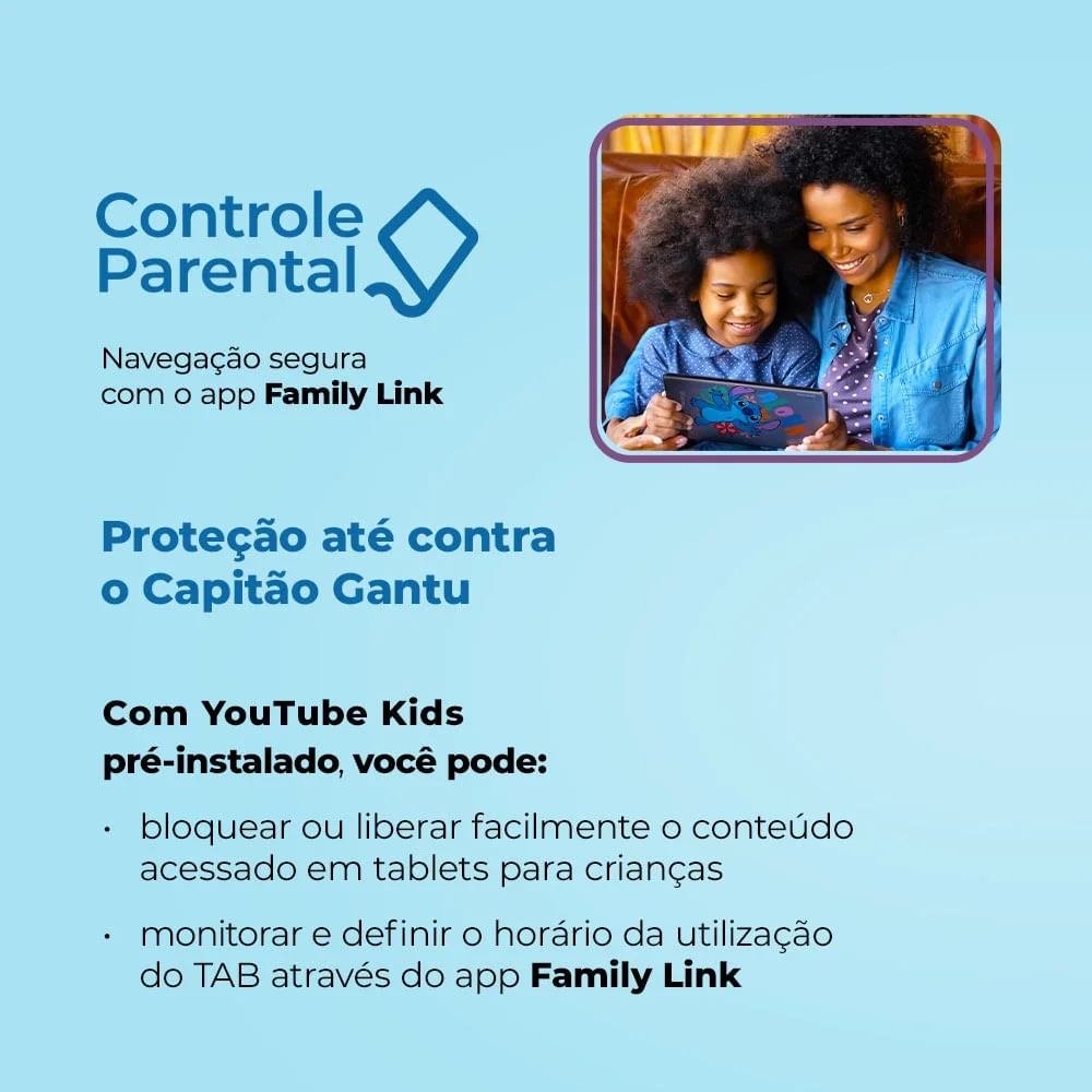 Imagem 4 de 5 do produto Tablet Positivo Vision Tab 7 Stitch + Capa E Bolsa - Octa-core 3gb Ram 64gb Android 14 Go Wi-fi Tela 7” Ips – Preto