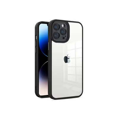 Capa Capinha Case Clean Premium Borda Da Câmera Com Brilho Compatível Para Iphone 12 Pro Max - Preto