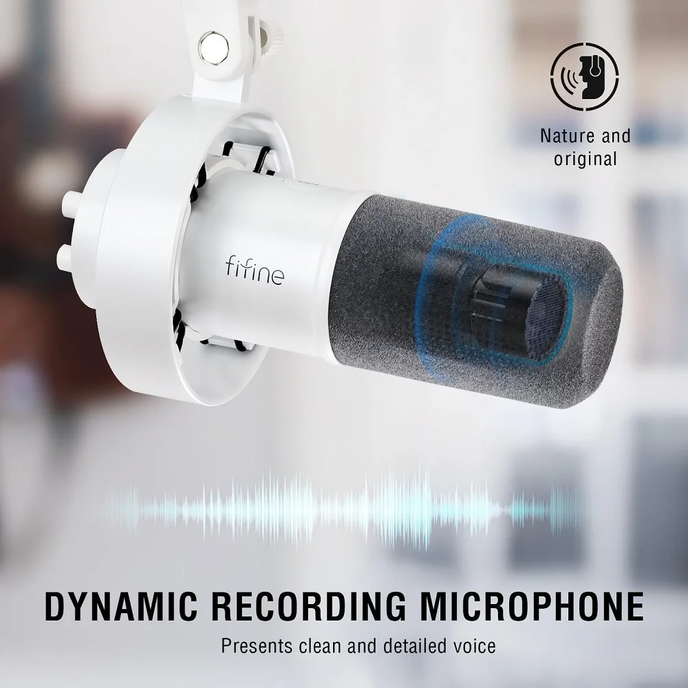 fiFine K688 ダイナミックマイク white Microfone Dinamico Fifine K688, USB/XLR, Branco, K688-WHT | Pichau