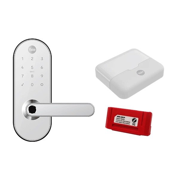 Fechadura Digital Biométrica Ymc 420w Yale Com Guia P/ Voz Hub