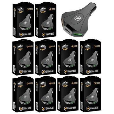Carregador Veicular Triplo Turbo Tank No Atacado - Caixa Fechada 10 Unidades - Gshield