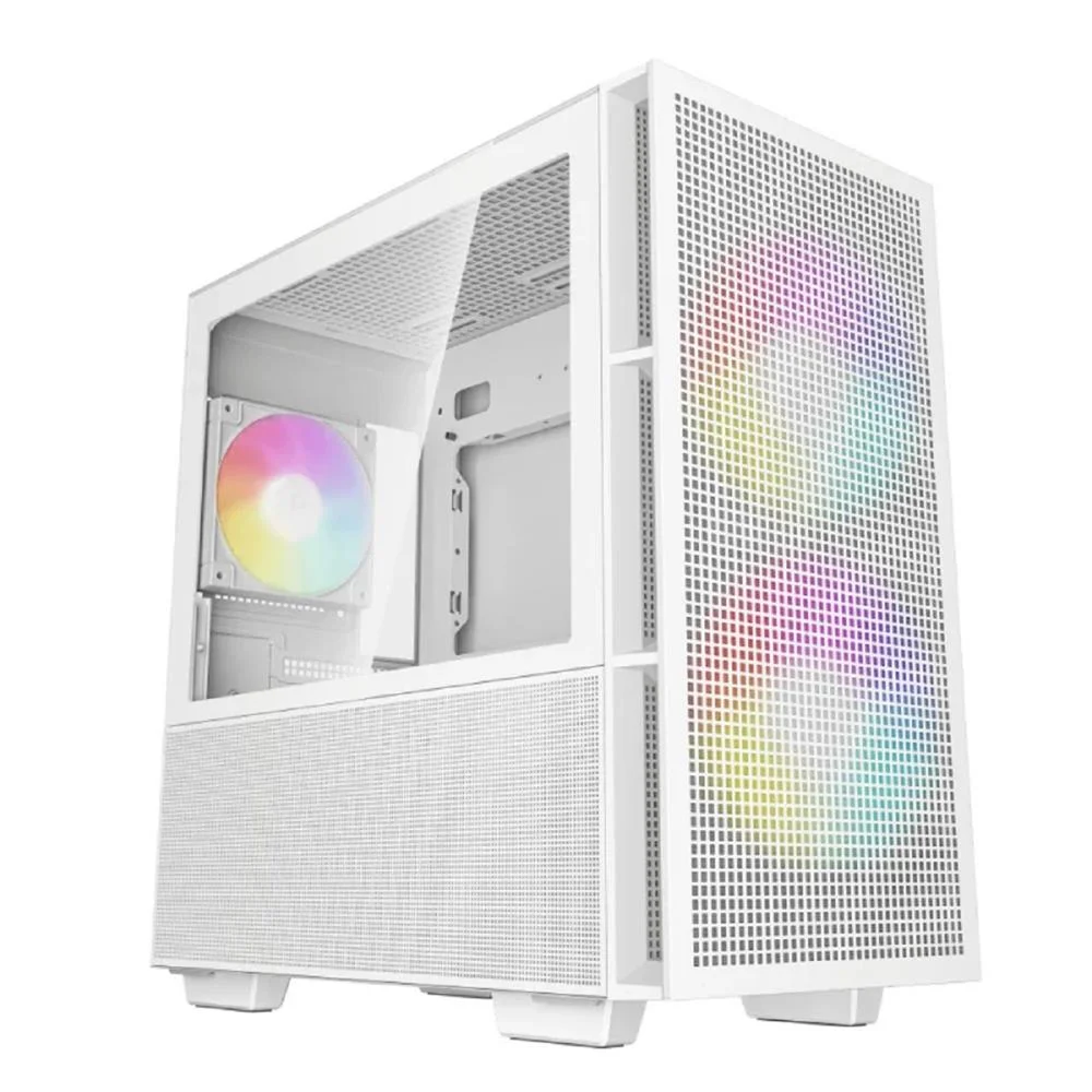 Gabinete Gamer Deepcool Ch360 Wh, ARGB, Mini Tower, Vidro Temperado, Sem Fonte, Com 3 Fans, Branco