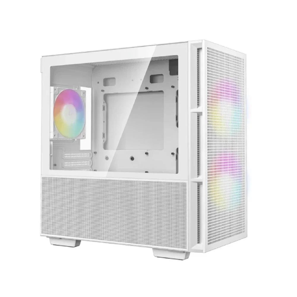 Imagem 4 de 5 do produto Gabinete Gamer Deepcool Ch360 Wh, ARGB, Mini Tower, Vidro Temperado, Sem Fonte, Com 3 Fans, Branco