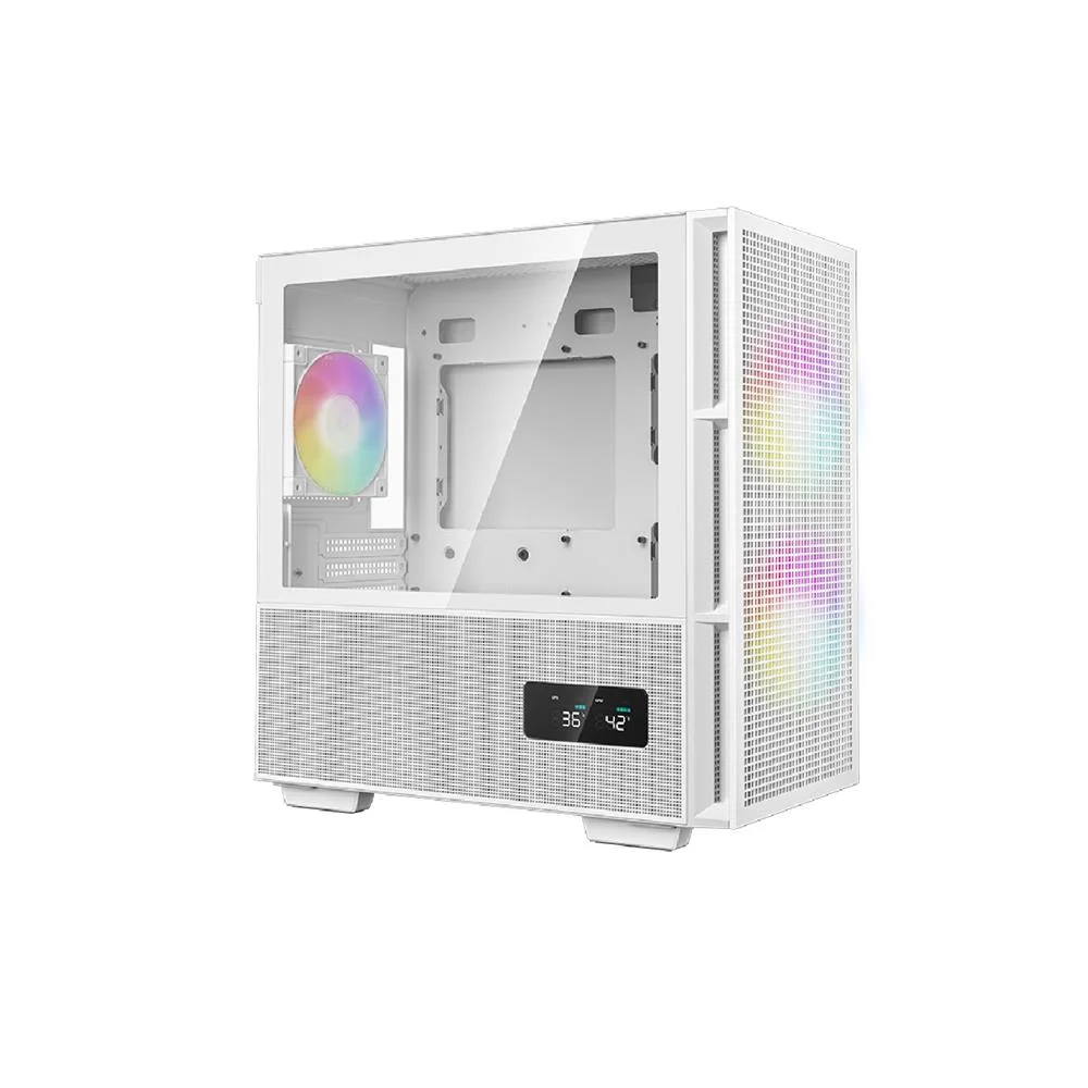 Imagem 4 de 5 do produto Gabinete Gamer Deepcool Ch360 Digital Wh, ARGB, Mini Tower, Display Digital, 3 Fans, Branco