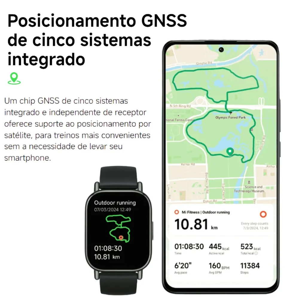 Smartwatch Redmi Watch 5 Lite Gps, Tela AmoLED 1,96" 150 Modos Esportivos M2352w1 Preto 6