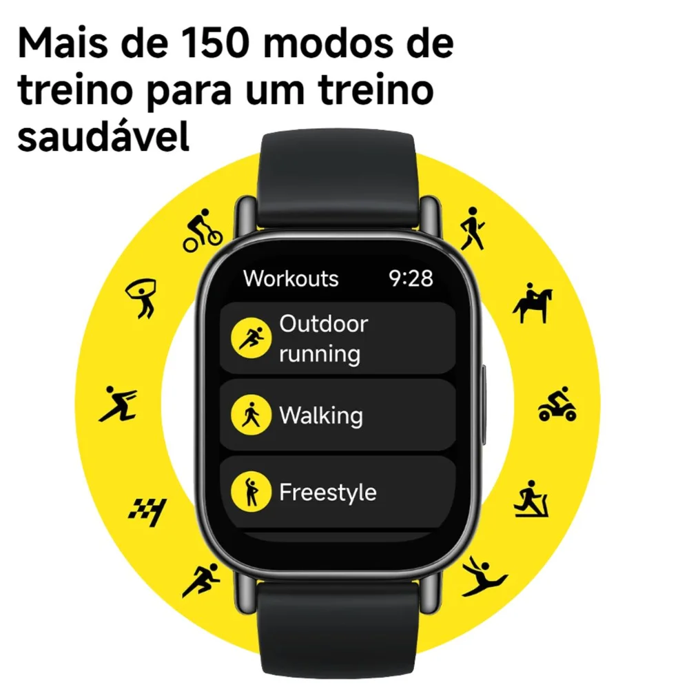 Smartwatch Redmi Watch 5 Lite Gps, Tela AmoLED 1,96" 150 Modos Esportivos M2352w1 Preto 8