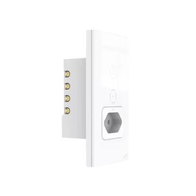 Interruptor Inteligente Wifi 2 Botões Touch Com Tomada 16a - Branco