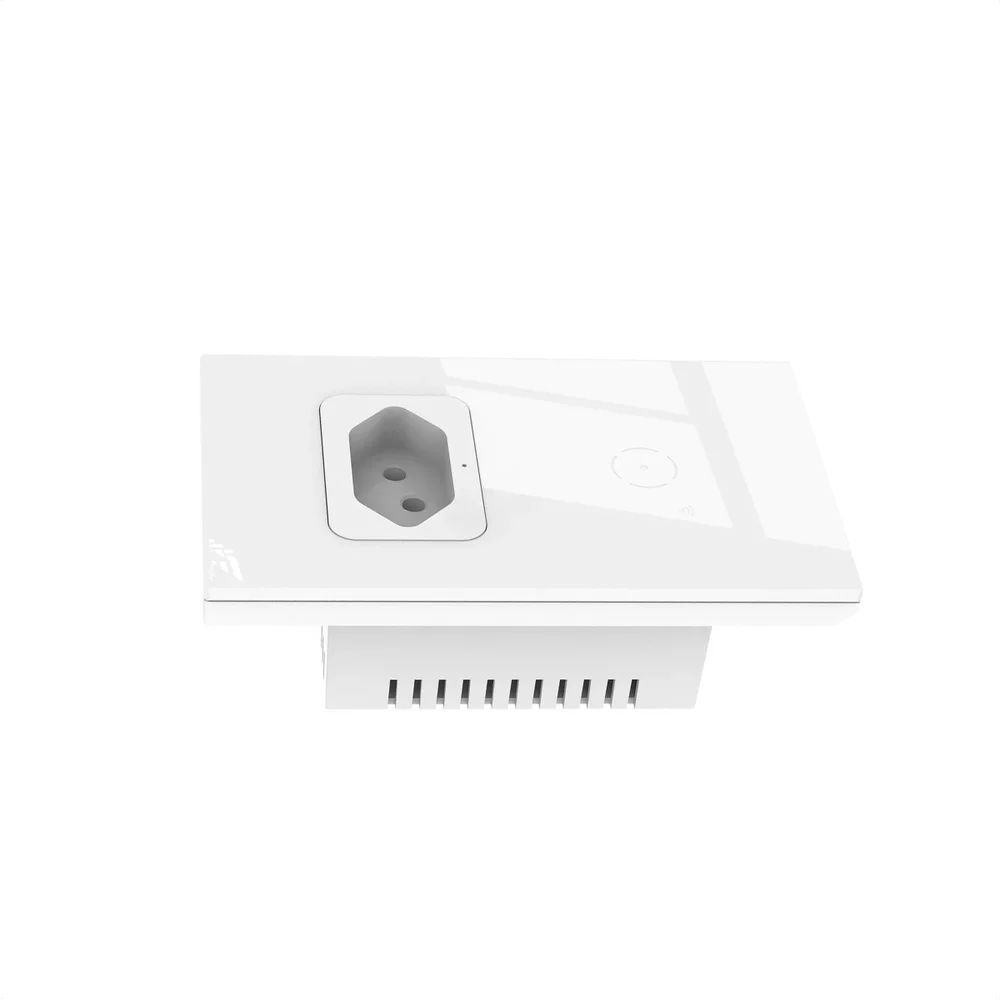 Interruptor Inteligente Wi-fi 1 Botão Touch Com Tomada 16a - Branco