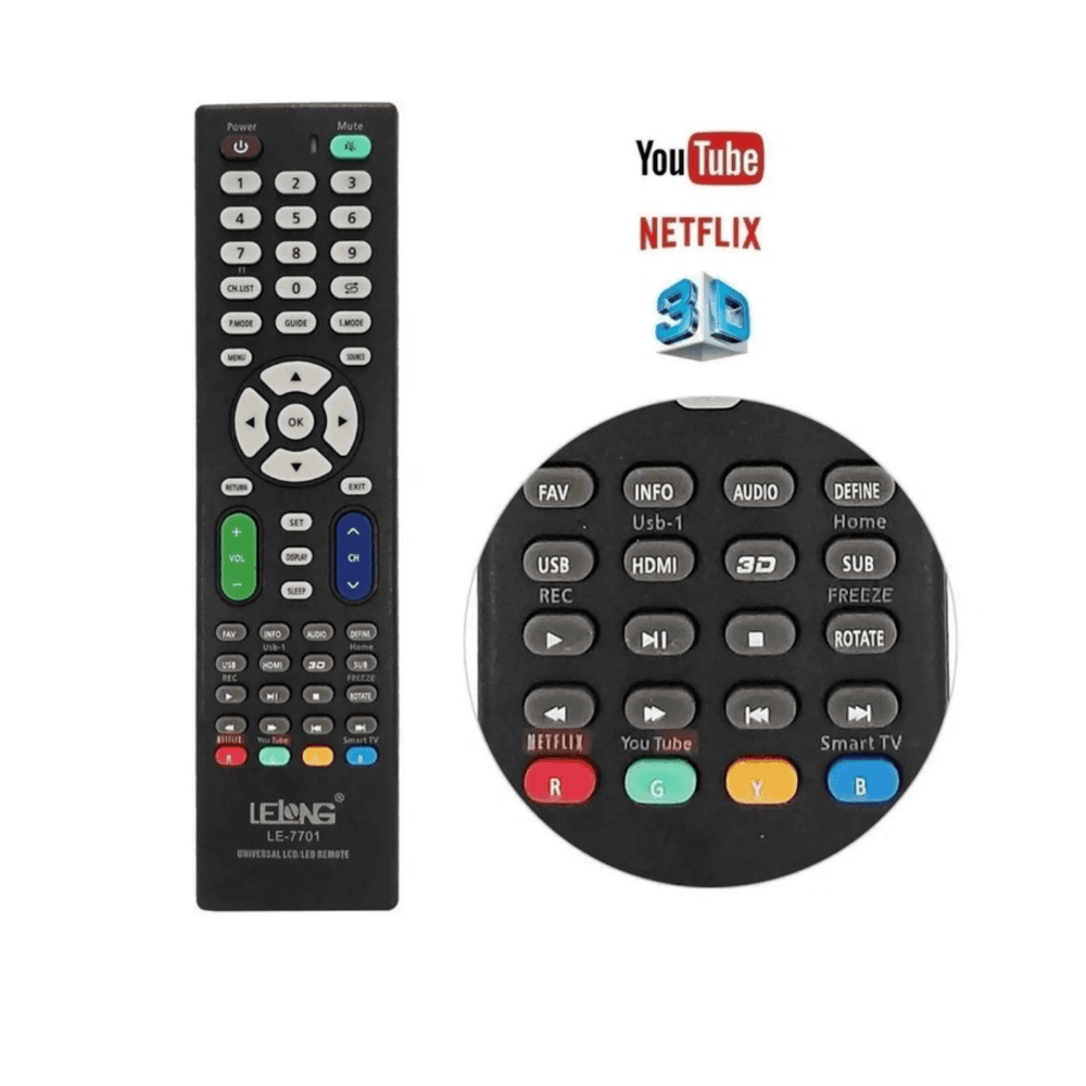 Imagem 2 de 2 do produto Controle Remoto Universal Todas Smart Tv LED Netflix Youtube