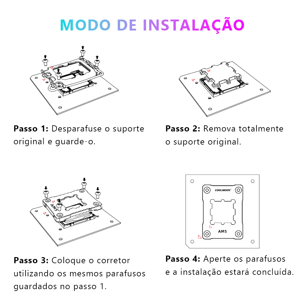 Adaptador Socket Para Processador Amd Ryzen Am5, Contact Frame, Prata, Coolmoon 8