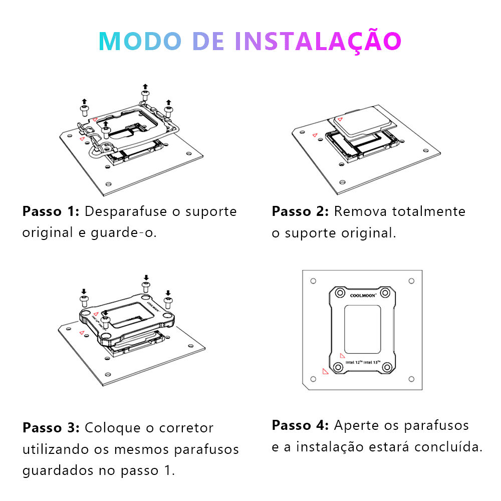 Adaptador Socket Para Processador Intel Lga 1700, Contact Frame, Preto, Coolmoon 6