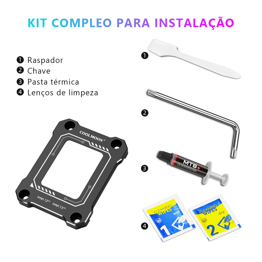 Adaptador Socket Para Processador Intel Lga 1700, Contact Frame, Preto, Coolmoon 8