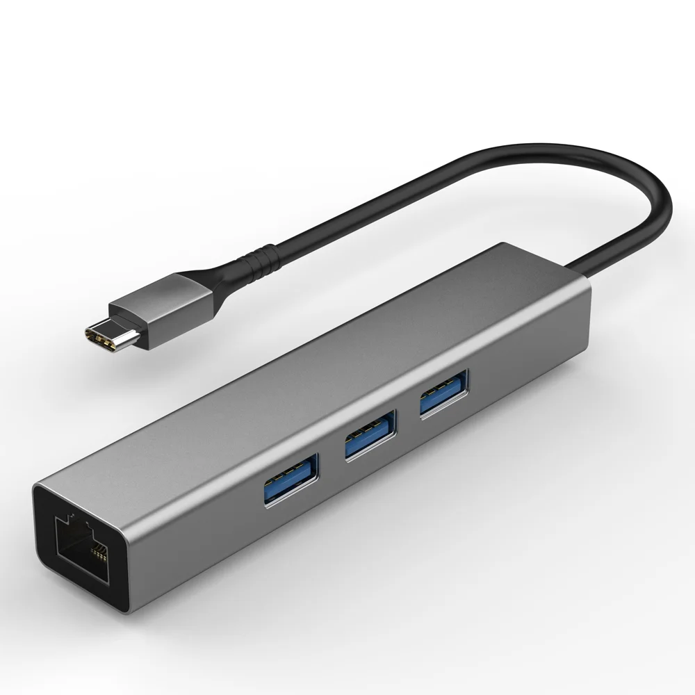 Imagem 2 de 4 do produto Kit Usb-c - Comtac Aluminium - 3 Portas Usb 3.2 Gen1 + Lan Gigabit - 5gbps - Cinza - 20139454-r.1