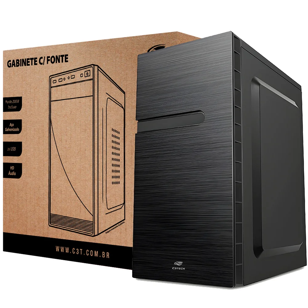 Imagem 2 de 5 do produto Gabinete Office C3tech Mt-35bk - Mini Tower, Usb