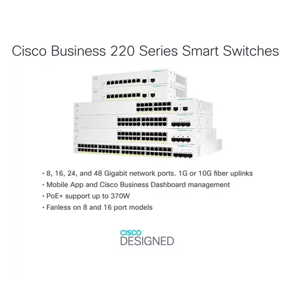 Imagem 5 de 5 do produto Switch Cisco Cbs220 24 Portas Gigabit 10/100/1000 4x1g Sfp Layer 2 Cbs220-24t-4g Gerenciável