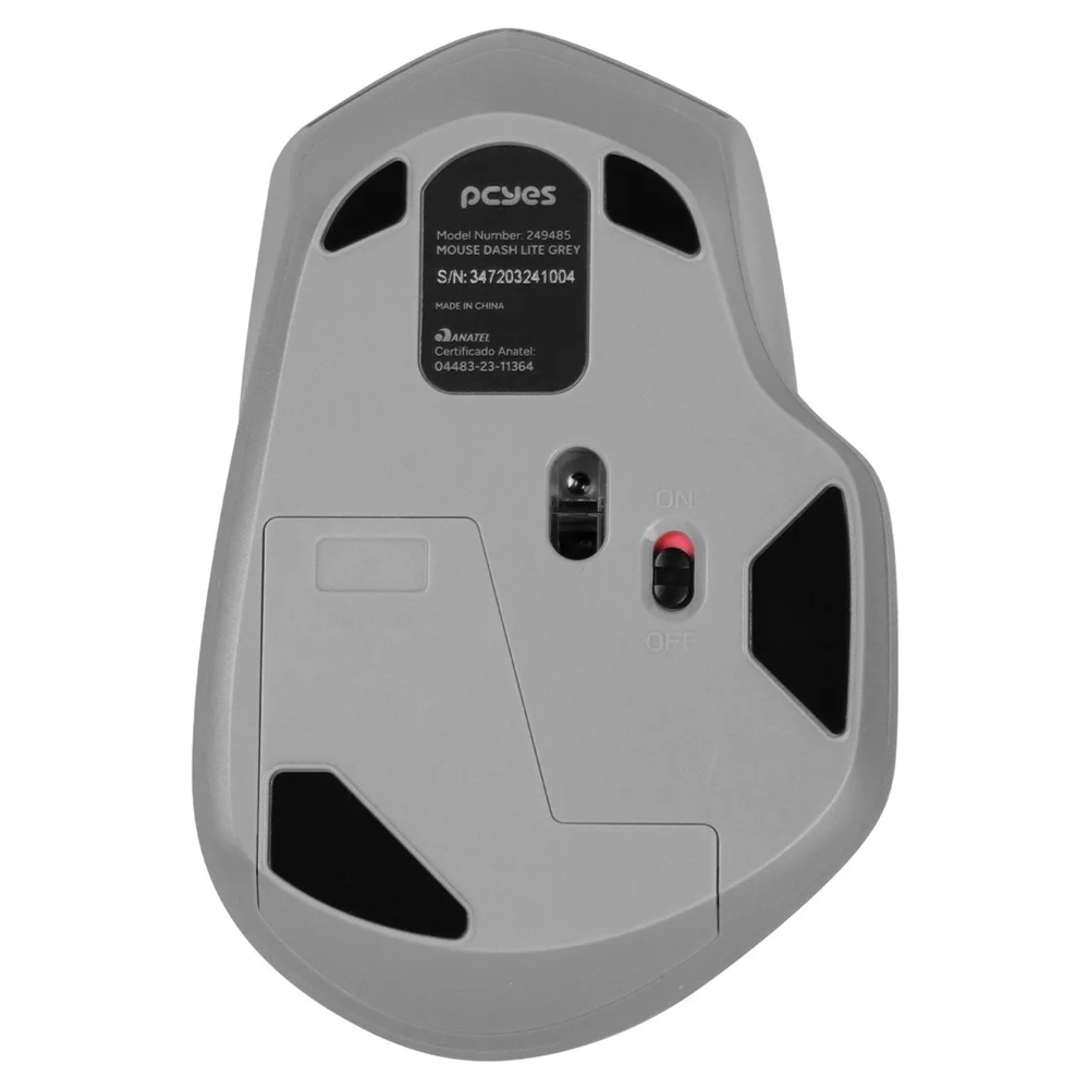 Imagem 2 de 5 do produto Mouse Sem Fio Dash Lite Gray 1600dpi Silent Click Pmdv2gy
