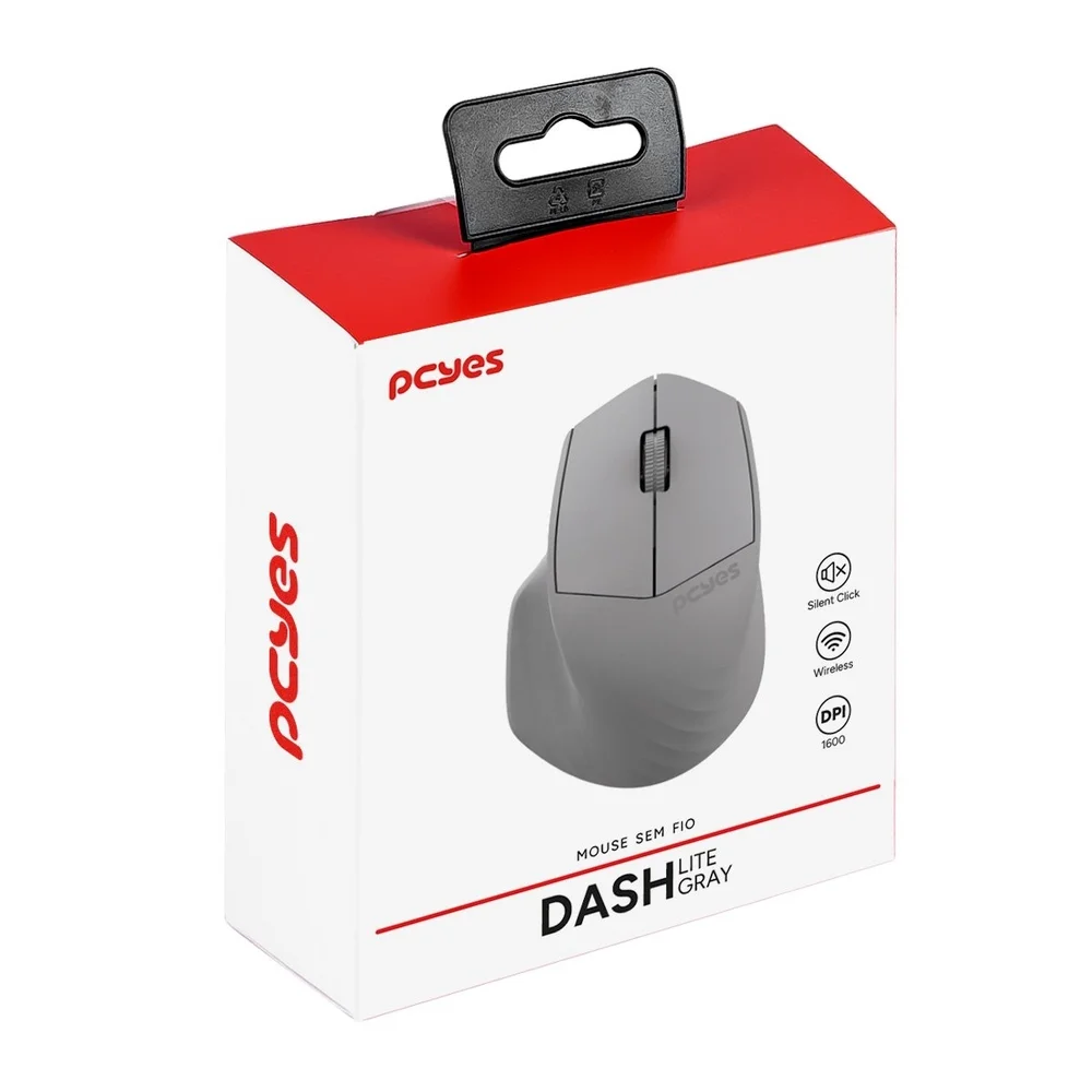 Imagem 5 de 5 do produto Mouse Sem Fio Dash Lite Gray 1600dpi Silent Click Pmdv2gy