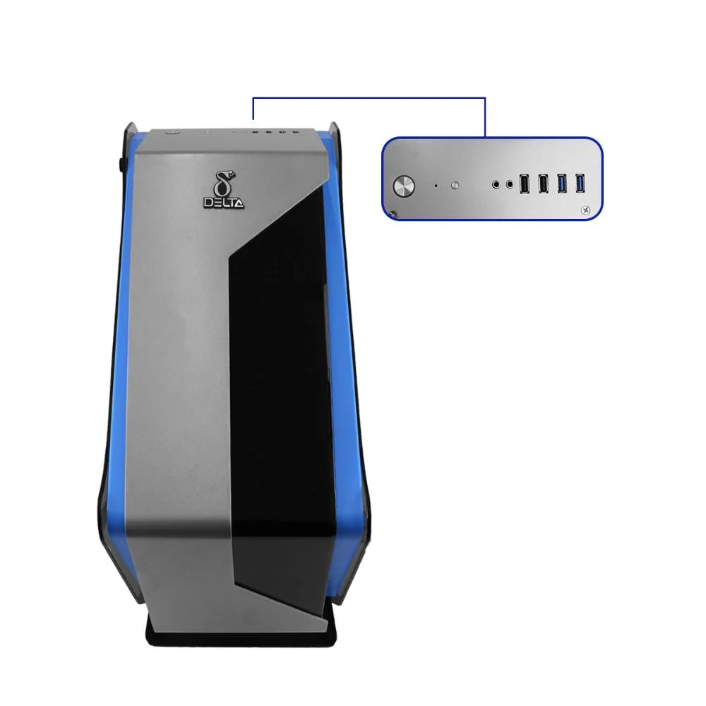 Imagem 2 de 5 do produto Gabinete Gamer  Delta Atx / M-atx / Mini-itx Vidro Temperado, Suporte Gpu 43cm E Water Cooler 360mm