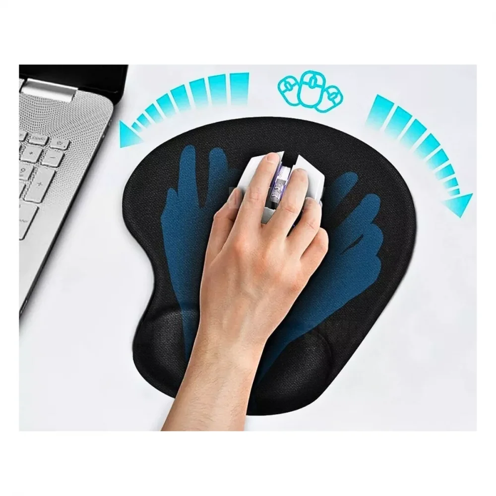 Imagem 3 de 5 do produto Suporte Mouse Pad Ergonômico Com Apoio De Punho Super Macio Black Kapbom Ka-600-bk