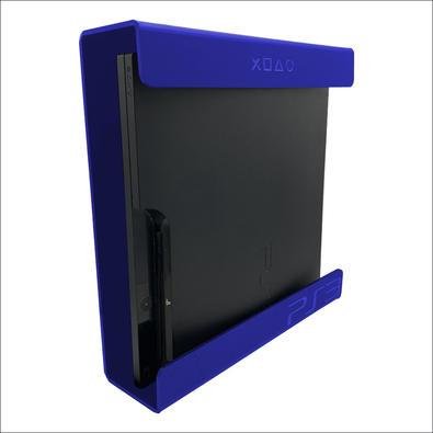 Suporte Parede Console Playstation 3 Fat - Ps3 Fat - Material Acrílico Azul