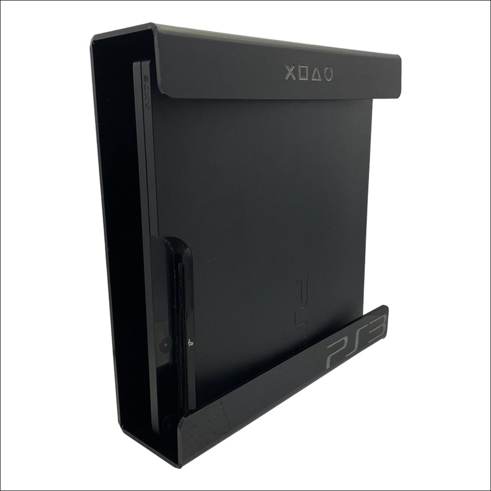 Suporte Parede Console Playstation 3 Super Slim - Ps3 Super Slim - Material Acrílico Preto