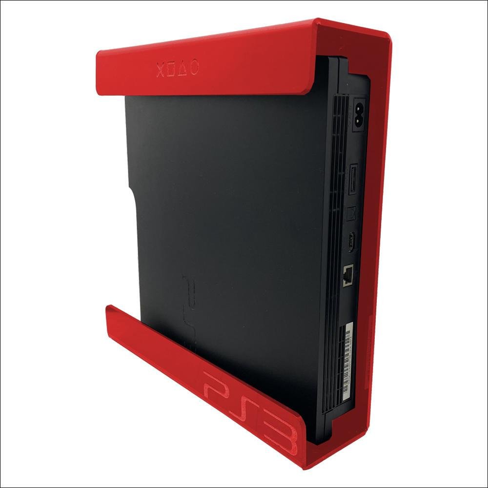 Imagem 3 de 4 do produto Suporte Parede Console Playstation 3 Super Slim - Ps3 Super Slim - Material Acrílico Vermelho