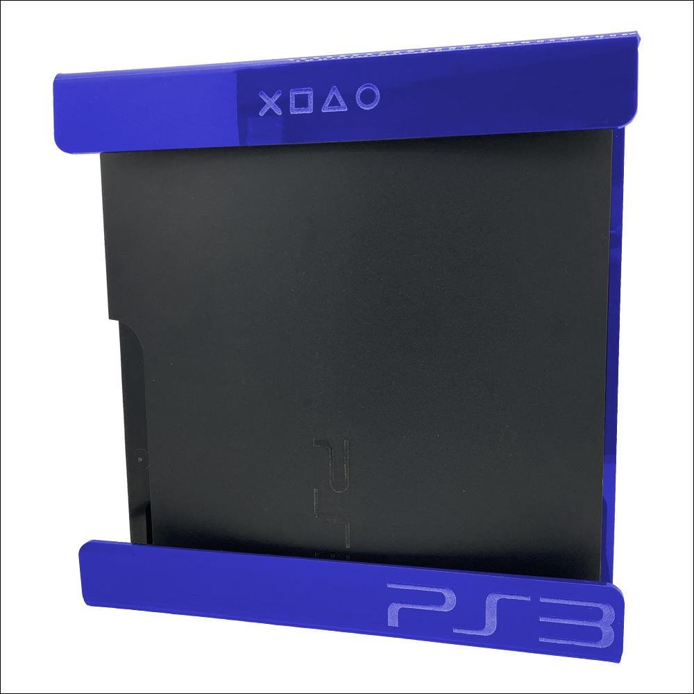 Imagem 3 de 4 do produto Suporte Parede Console Playstation 3 Slim - Ps3 Slim - Material Acrílico Azul