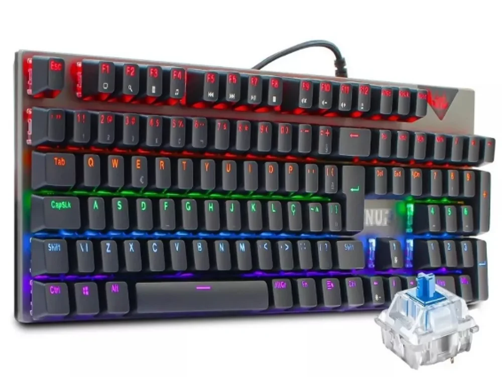 Imagem 3 de 4 do produto Teclado Gamer Knup KP-TM010 Rgb Semi Mecanico Usb Qwerty Cor Preto