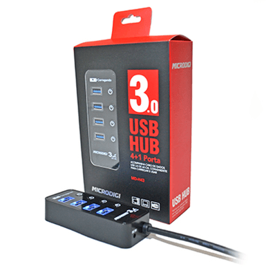 HUB MINI 4 PORTAS USB 3.0 MICRODIGI MD-H43
