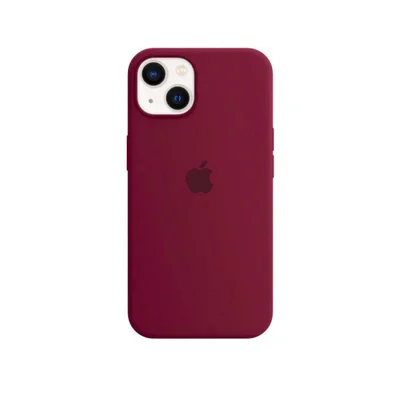 Capa Capinha Case Silicone Cover Premium Aveludada Com Logo Compatível Iphone 15 Marsala