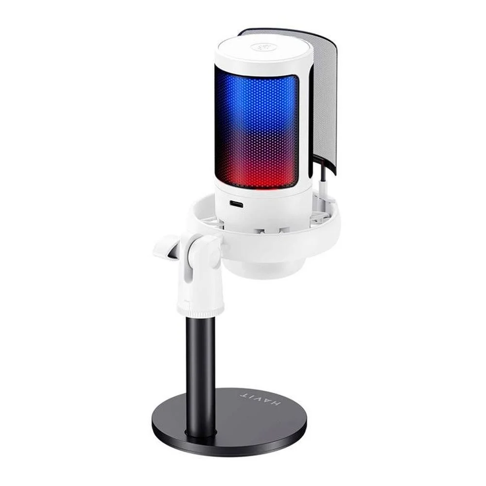 Imagem 4 de 5 do produto Microfone Stream Havit RGB Cardioide Gk50 Preto/branco