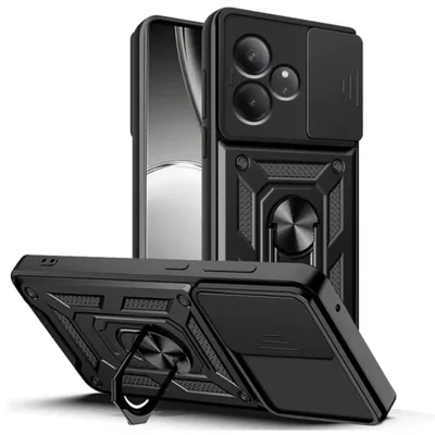 Capa Para Realme Gt6 5g - Protetora Resistente Militar Anti Impacto Queda Armadura Cor:preto