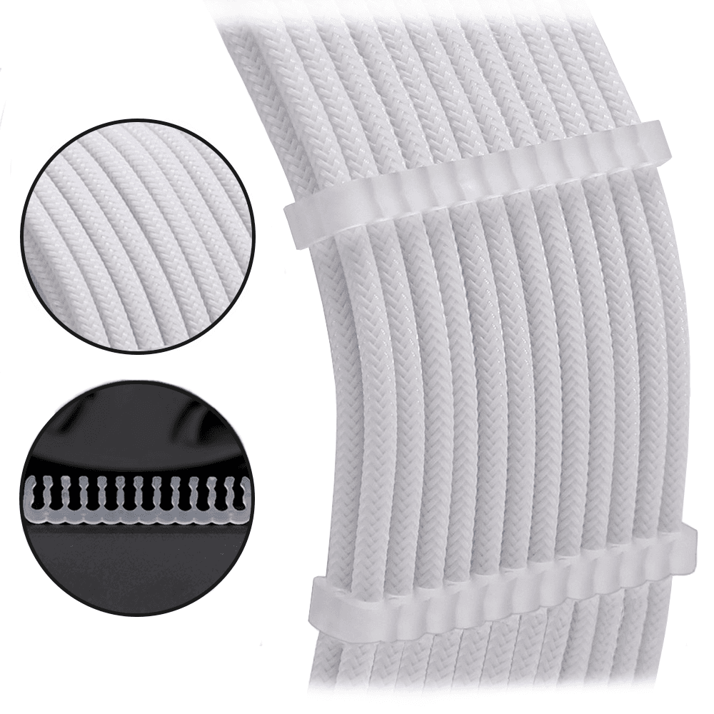 Imagem 2 de 5 do produto Kit 6 Cabo Sleeved Extensor de Fonte, 285mm, Full White (Branco), Compatível com ATX 1 x 24 Pinos, CPU 2 x 4+4 Pinos, GPU 3 x 6+2 Pinos