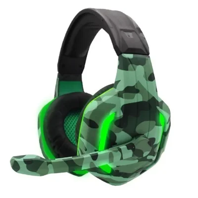 Fone De Ouvido Gamer Camuflado Xp-6 Naval Cor Verde