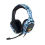 Fone De Ouvido Headset Gamer Led Usb Cor Camuflado Azul