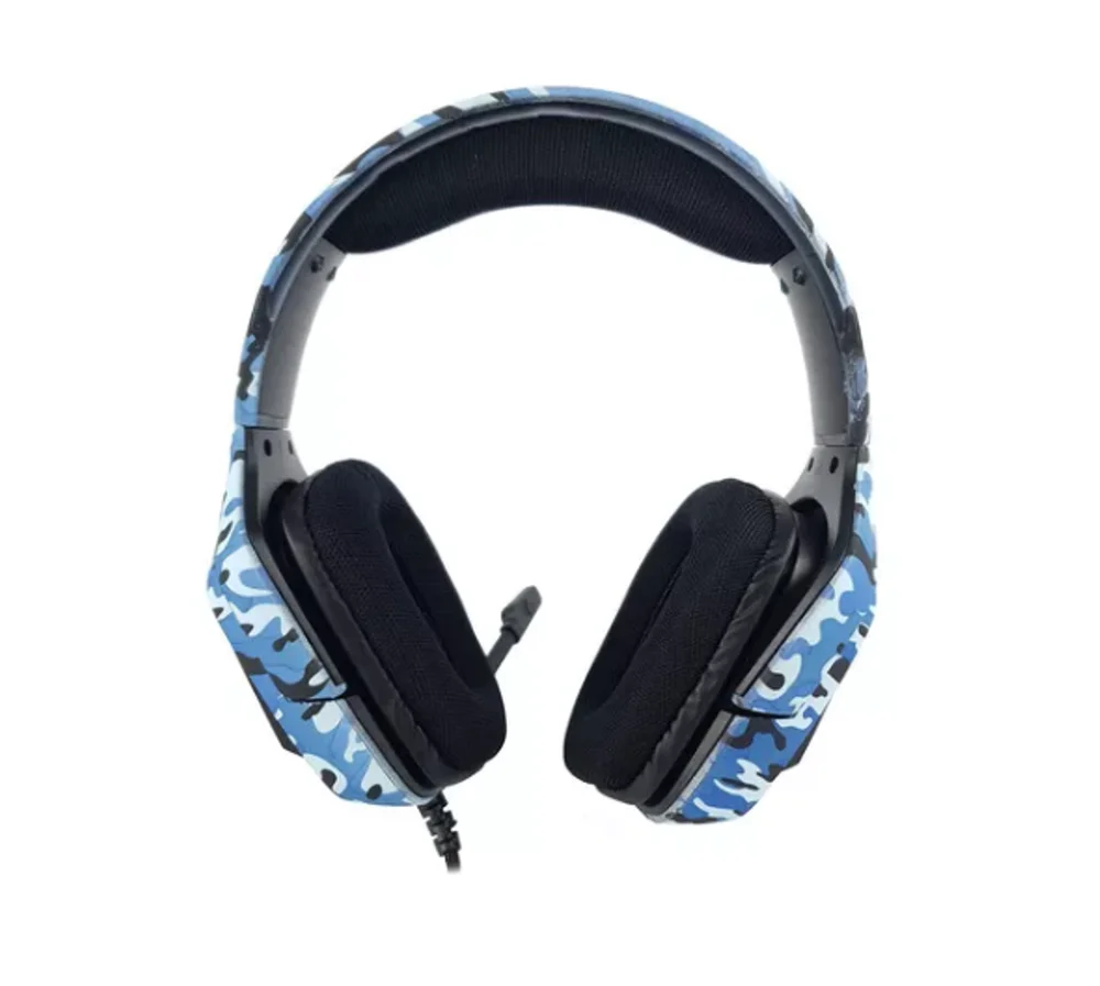Fone De Ouvido Headset Gamer Led Usb Cor Camuflado Azul Fone De Ouvido Headset Gamer Led Usb Cor Camuflado Azul