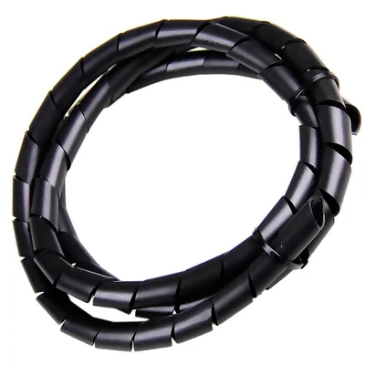 Organizador Espiral Para Cabos E Fios, Diametro 19mm X 2 Metros - Preto