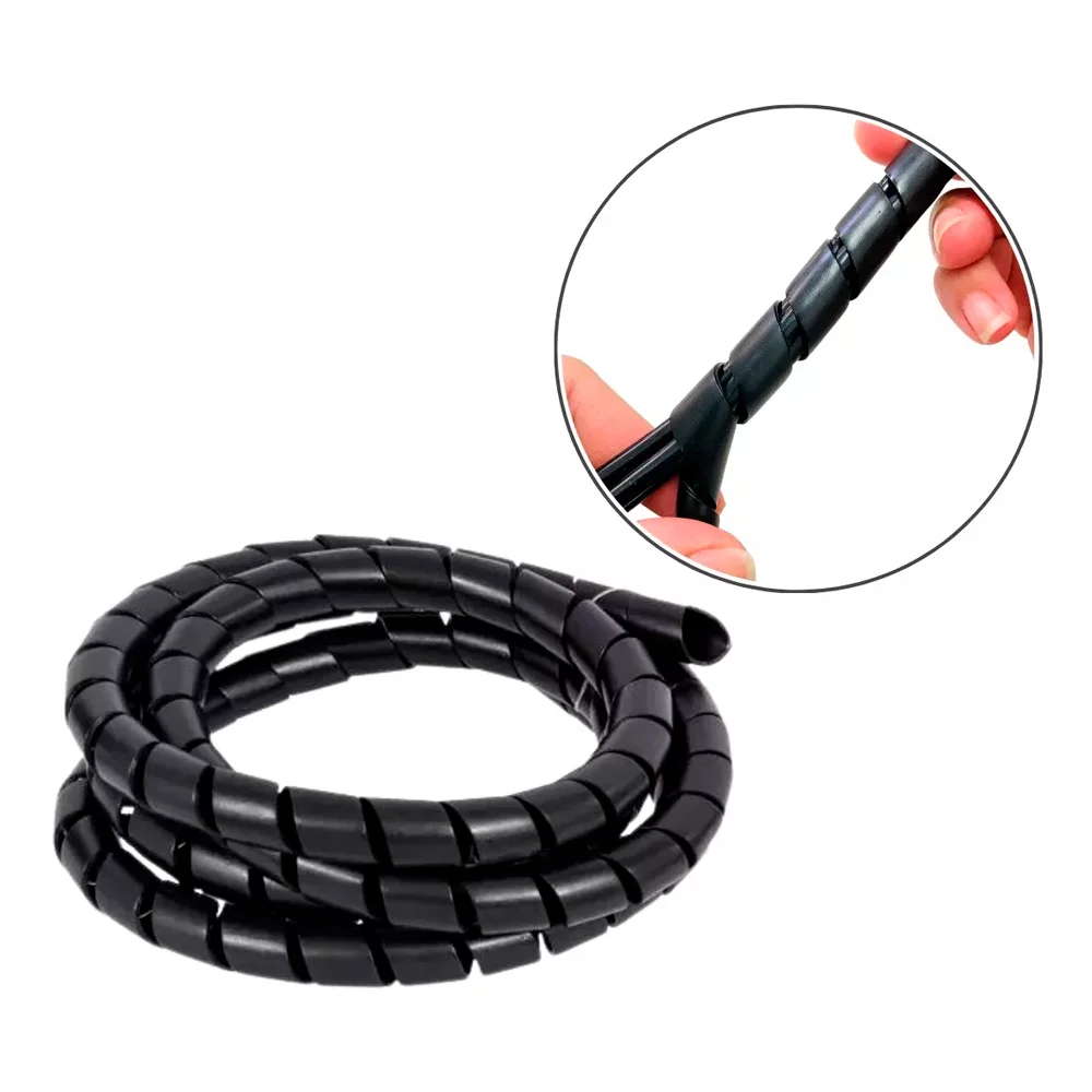 Imagem 3 de 5 do produto Organizador Espiral Para Cabos E Fios, Diametro 19mm X 2 Metros - Preto