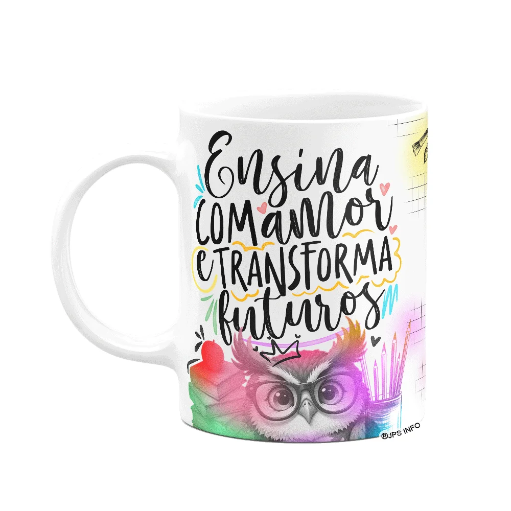 Imagem 1 de 3 do produto Caneca Professor Coruja - Ensina Com Amor