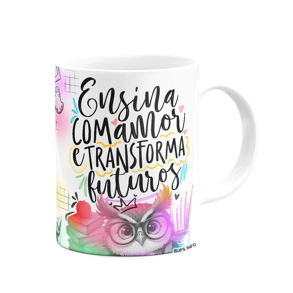Imagem 3 de 3 do produto Caneca Professor Coruja - Ensina Com Amor