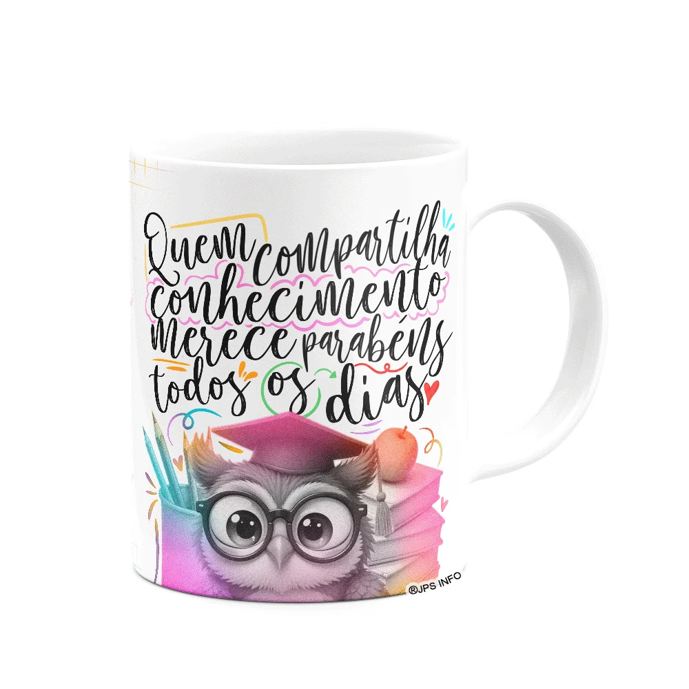 Imagem 3 de 3 do produto Caneca Professor Coruja - Quem Compartilha Conhecimento