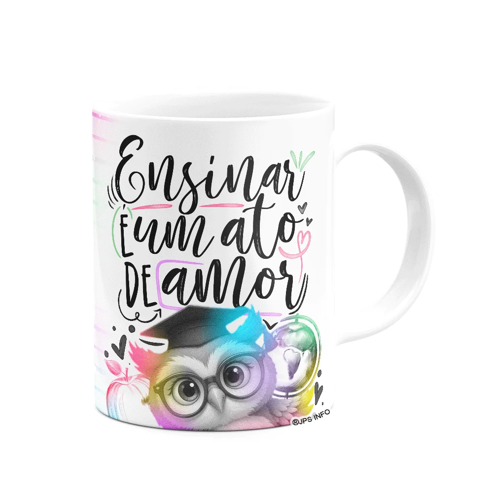 Imagem 3 de 3 do produto Caneca Professor Coruja - Ensinar É Um Ato De Amor