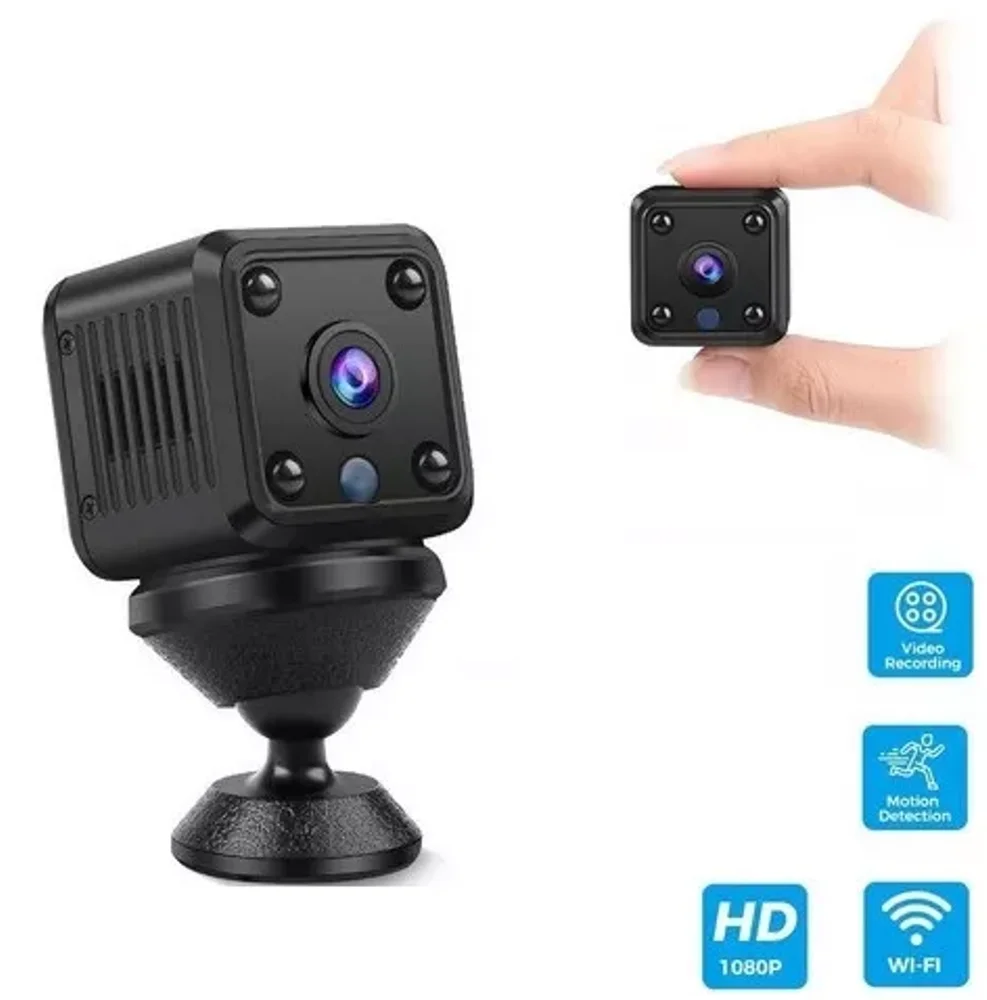 Imagem 2 de 4 do produto Mini Camera De Segurança Wifi Sem Fio Com Suporte Magnético